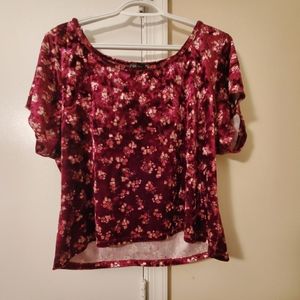 Forever 21 velvet floral crop top